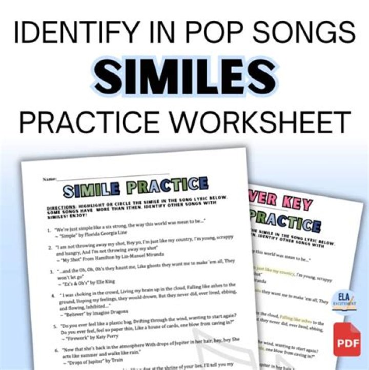 Similes in Pop Music - songs with similes metaphors and personification